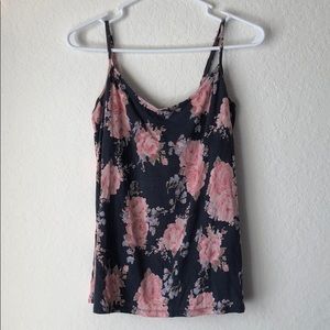 Lucky Brand Navy flowered tank top with cami